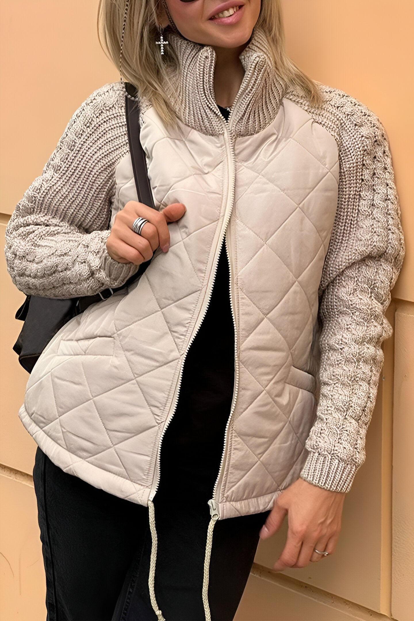 Stilla | Zipper Jakke lavet af Patchwork Strik