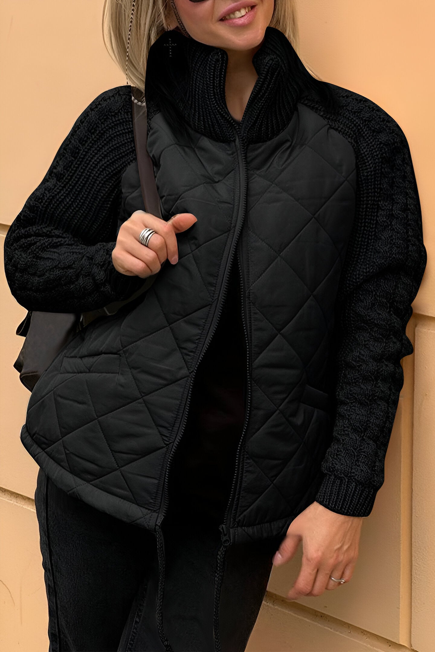 Stilla | Zipper Jakke lavet af Patchwork Strik