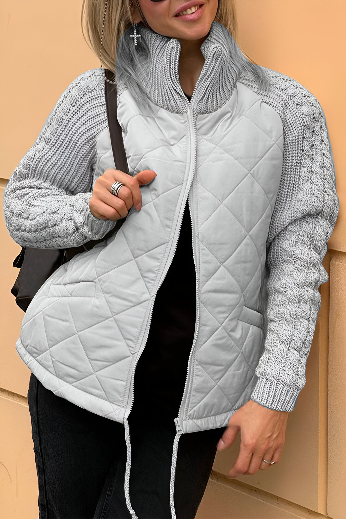 Stilla | Zipper Jakke lavet af Patchwork Strik