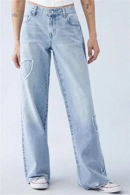 Stilla | Baggy Jeans med Sløjfer
