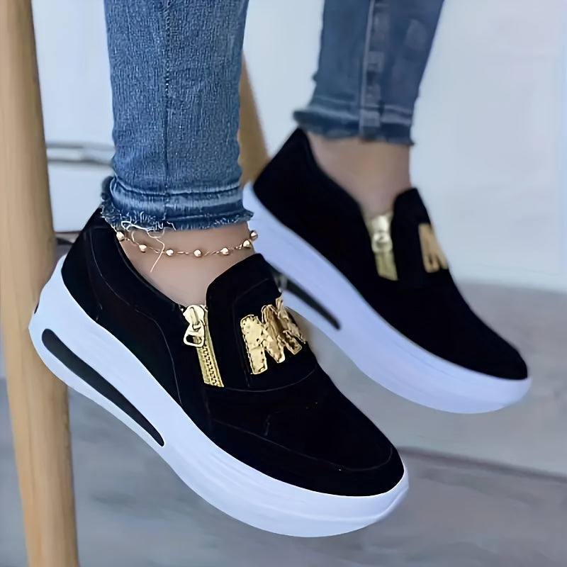 Stilla | Slip on Wedge Sneakers Med Bogstav Accent for Dame