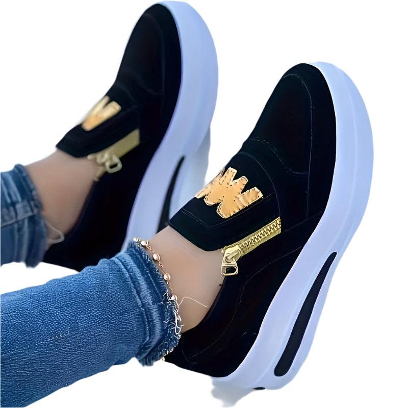Stilla | Slip on Wedge Sneakers Med Bogstav Accent for Dame