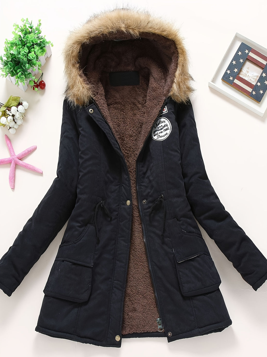 Stilla | Stilet Varm Fleece Parka Jakke Med Vegansk Pels Til Damer