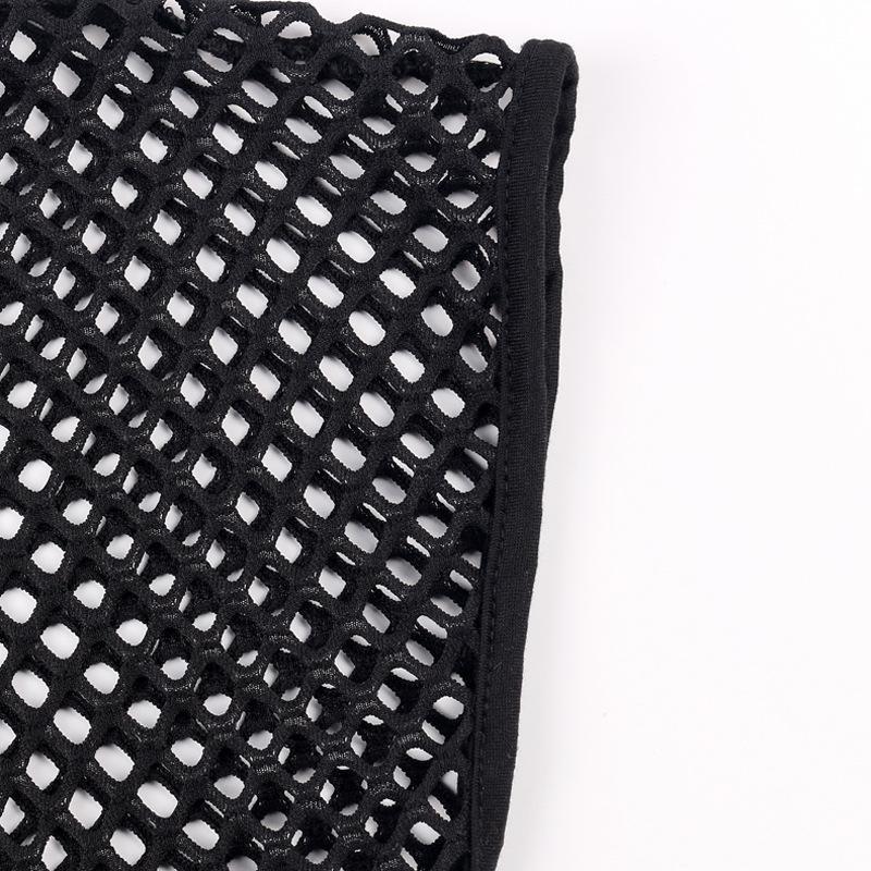 Stilla | Fishnet Mesh Dobbelt Lag Skjorte Top