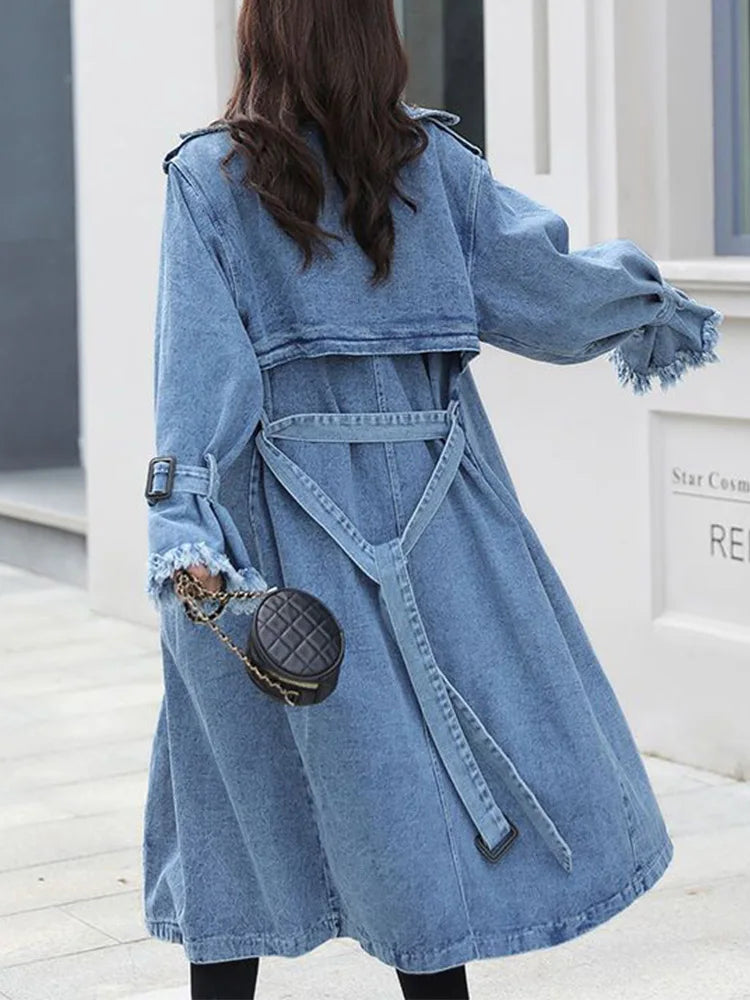 Stilla | Jeans-trenchcoat Med Dobbelt Knaplukning