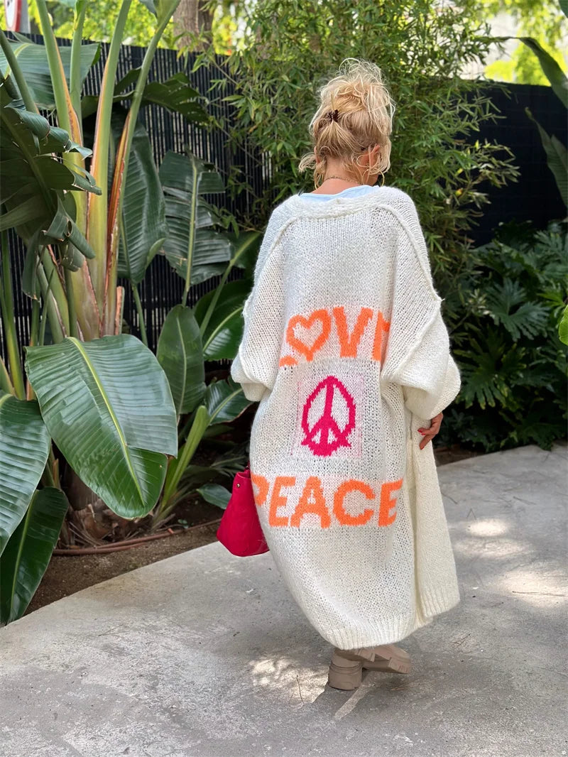 Stilla | Lang cardigan i hippie stil