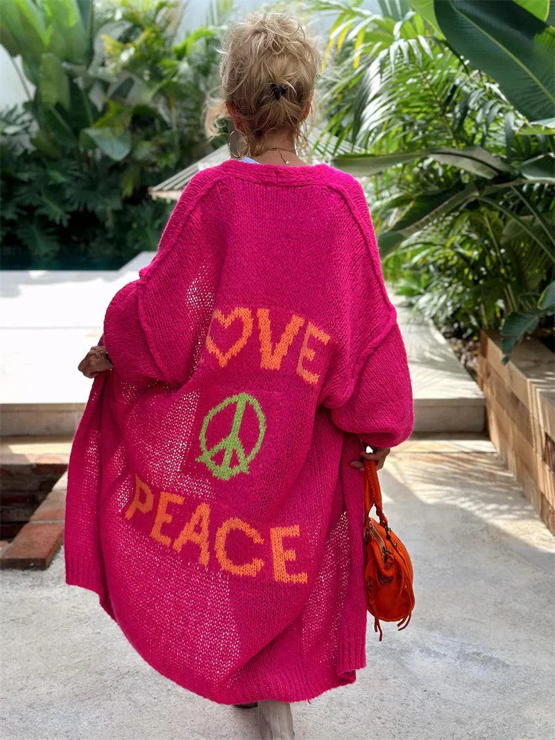 Stilla | Lang cardigan i hippie stil