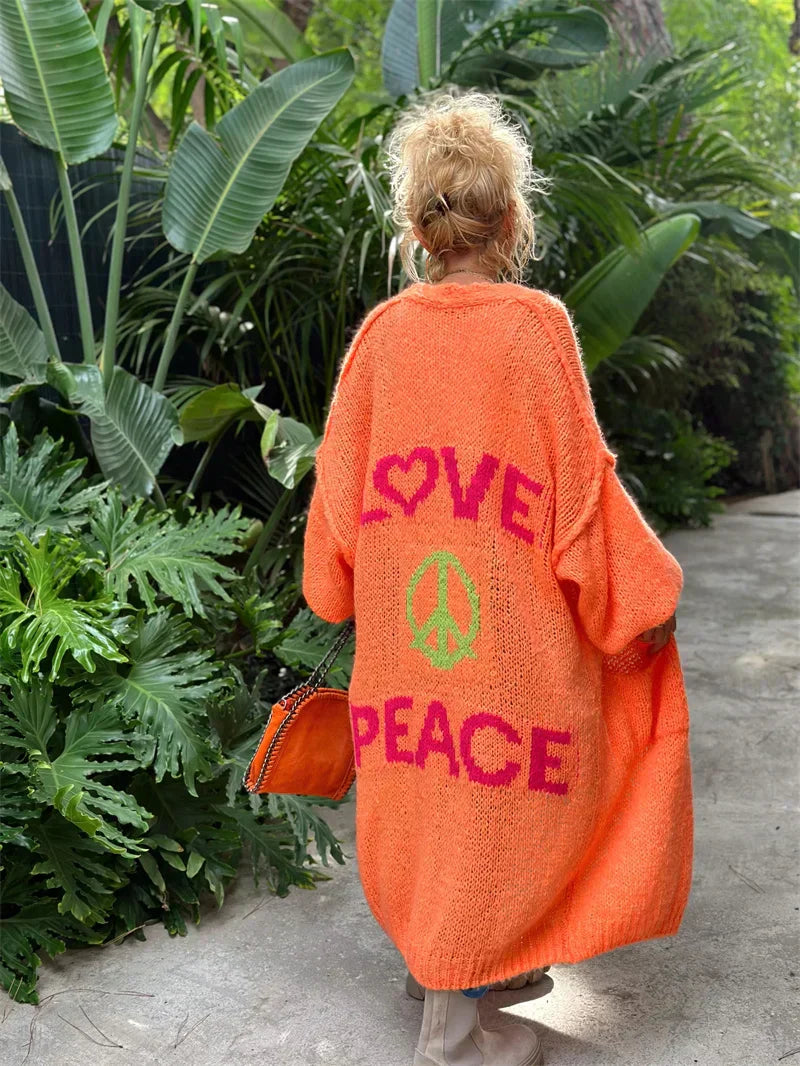 Stilla | Lang cardigan i hippie stil