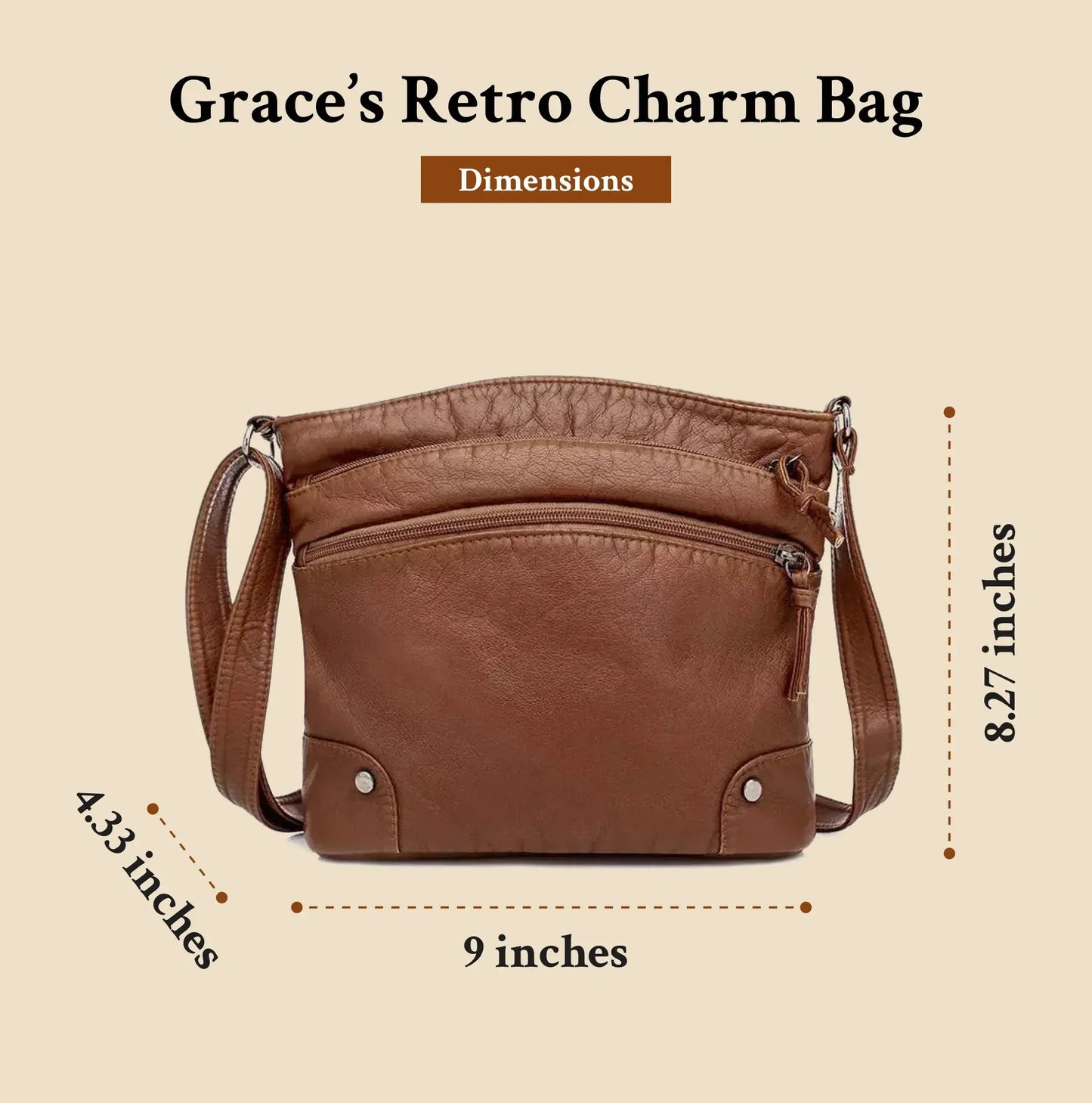 Stilla | Retro Charm Blød Læder Ant Tyver Messenger Bag