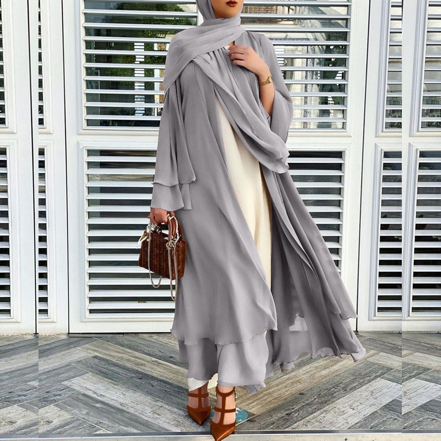 Stilla | Åben Amina Abaya Med Hijab