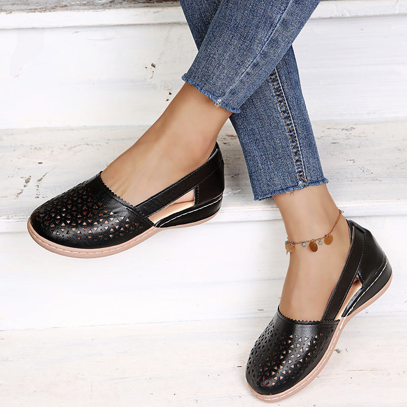Stilla | Wedge Ortopædisk Udhulede Vintage Sandaler