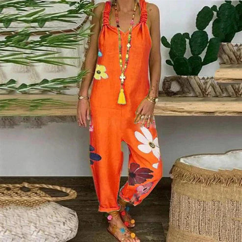 Stilla | Rygløs Jumpsuit med Blomsterprint