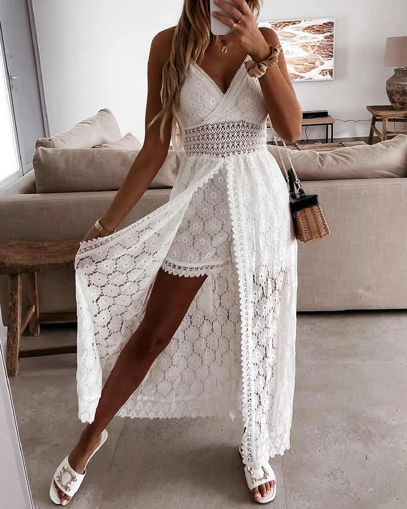 Stilla | Jumpsuit Med Spidsertryk