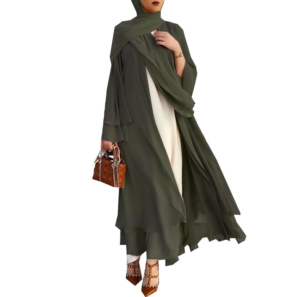 Stilla | Åben Amina Abaya Med Hijab
