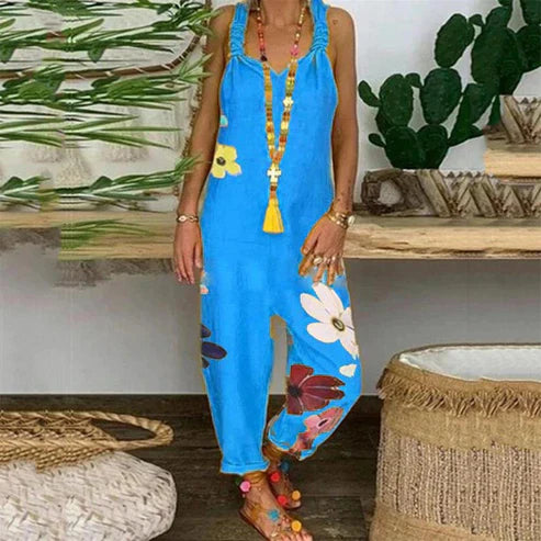 Stilla | Rygløs Jumpsuit med Blomsterprint