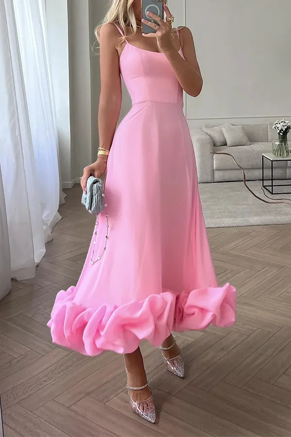 Stilla | Girl Flounce Bustier Banket Fest Midi Kjole