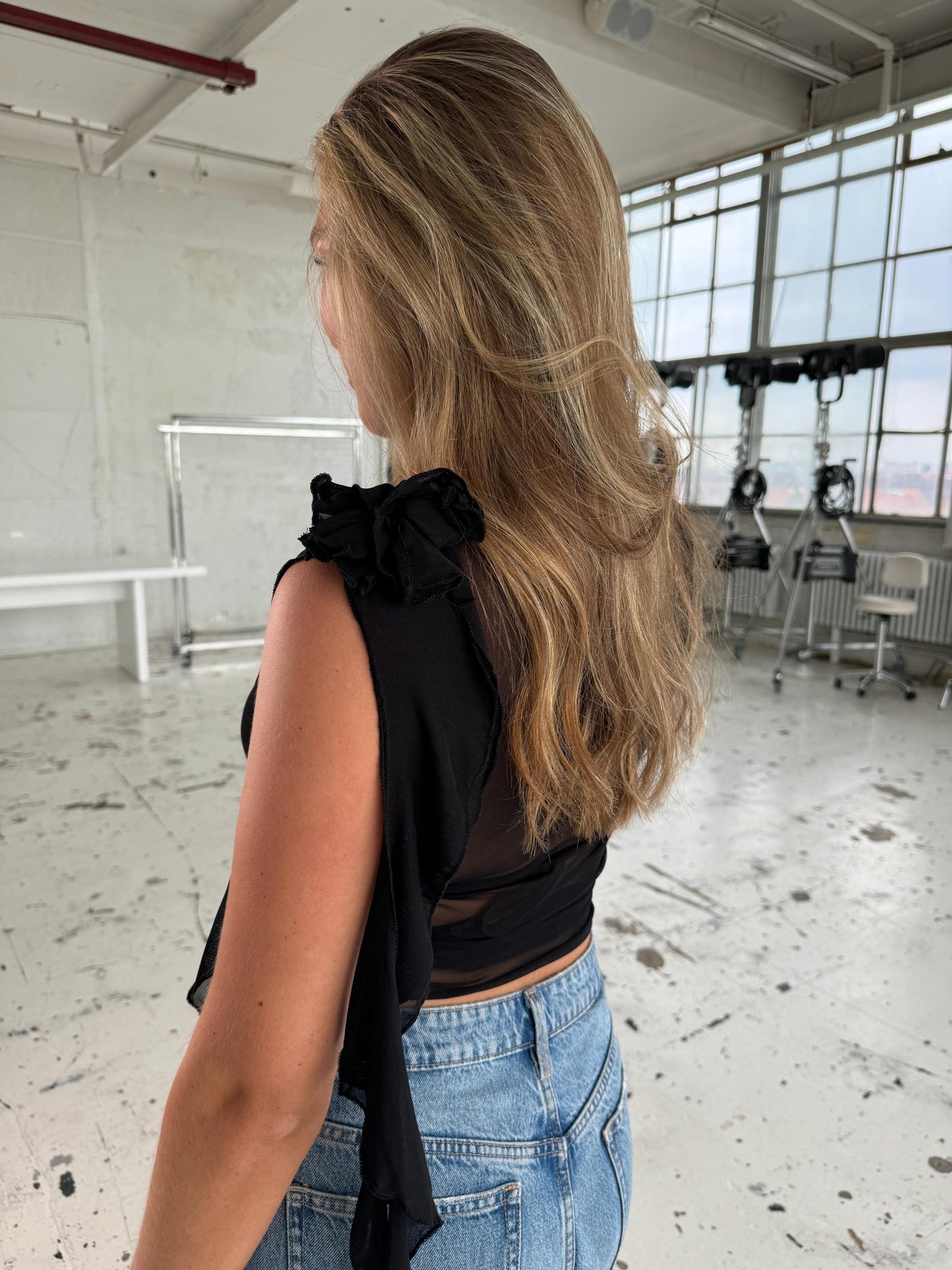 Stilla | Mesh Toppen Sort