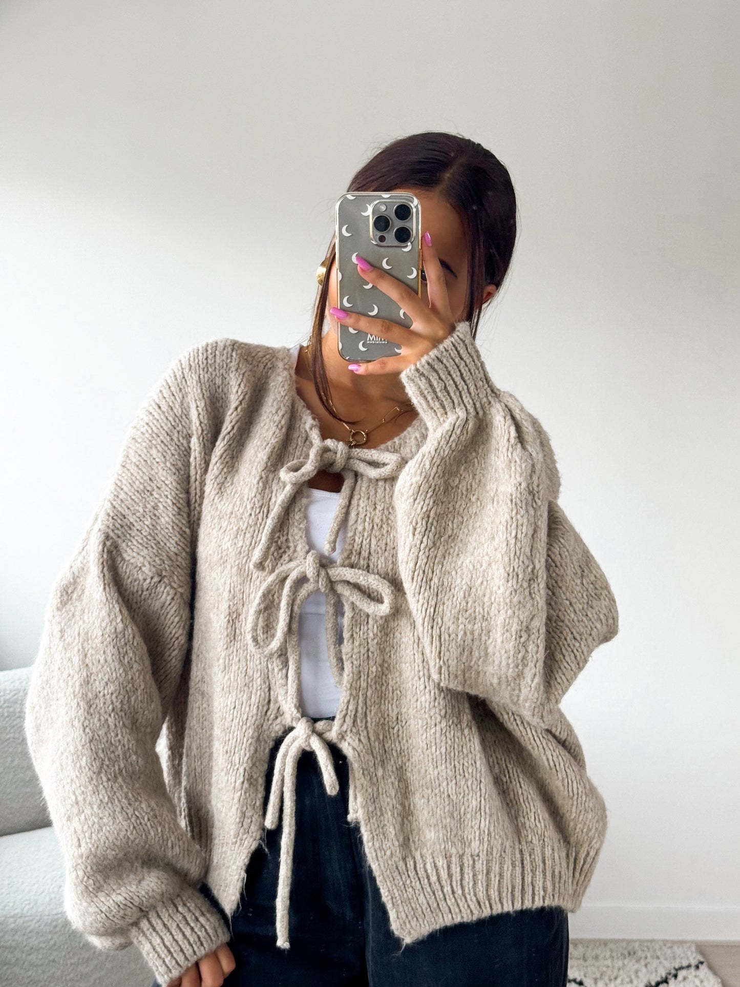 Stilla | FrontKnot Taupe Uld Sweater