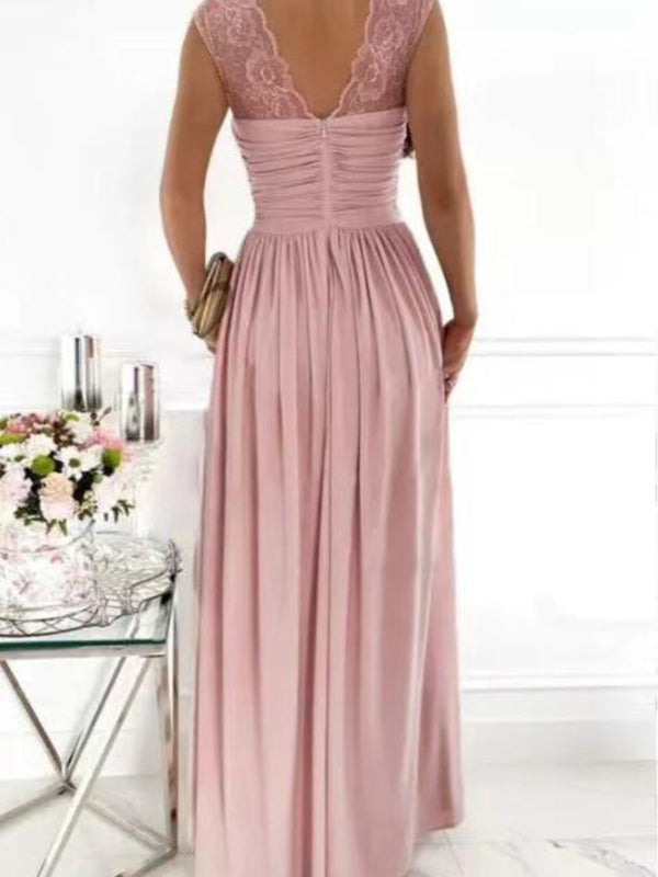 Stilla | Kjole Til Gravide for Patchwork Lace Side Split Without Back Elegante Maxi Dresses Dress