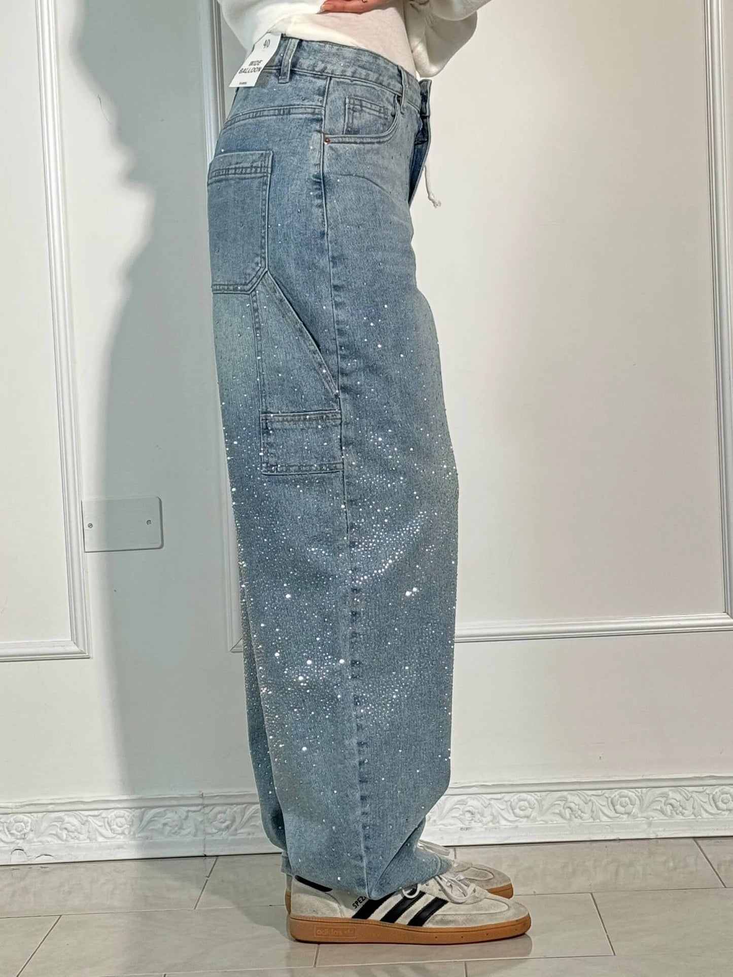 Stilla | Jeans Med Skinnende Detaljer Trendy Og Komfortable