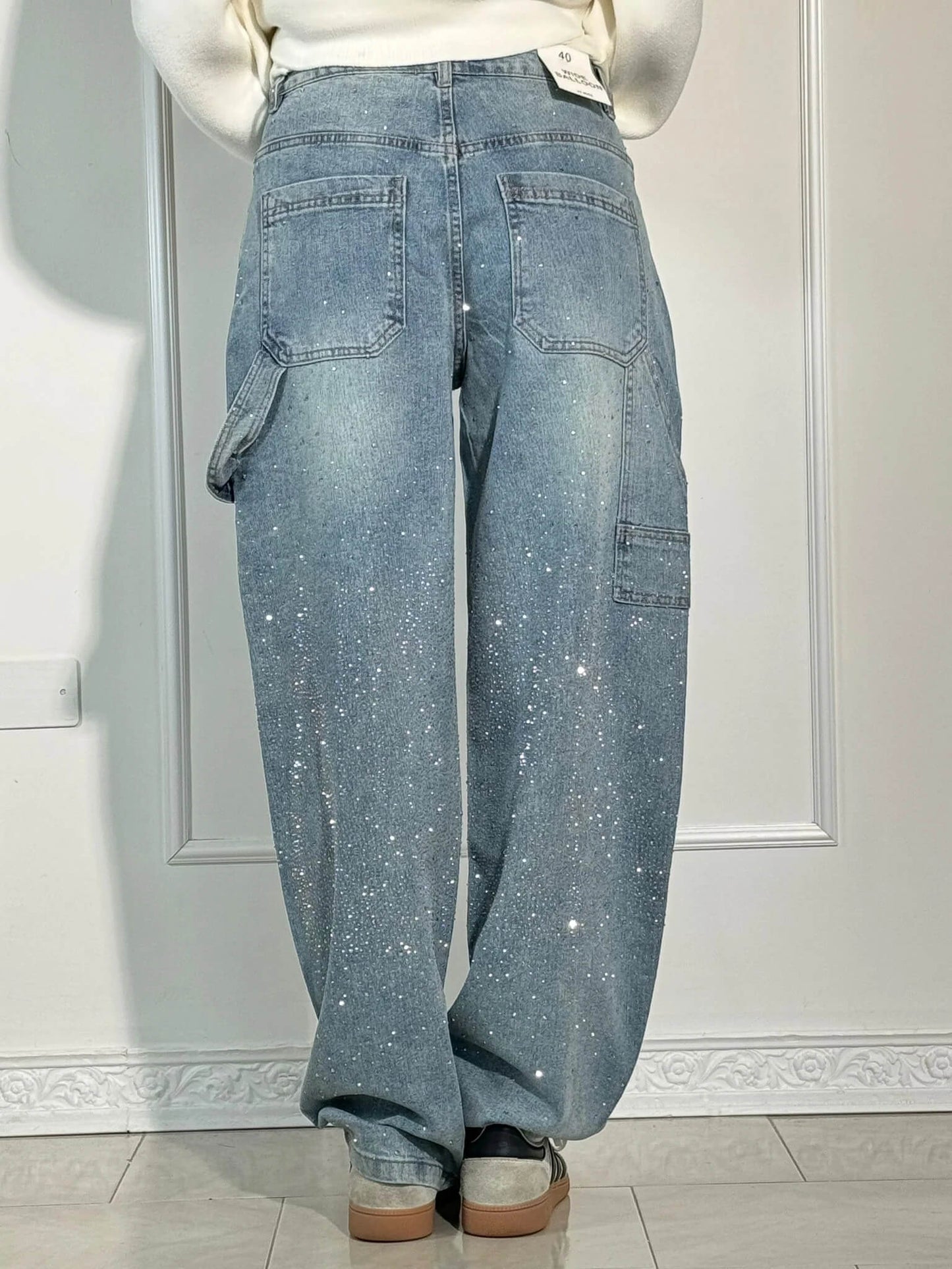 Stilla | Jeans Med Skinnende Detaljer Trendy Og Komfortable