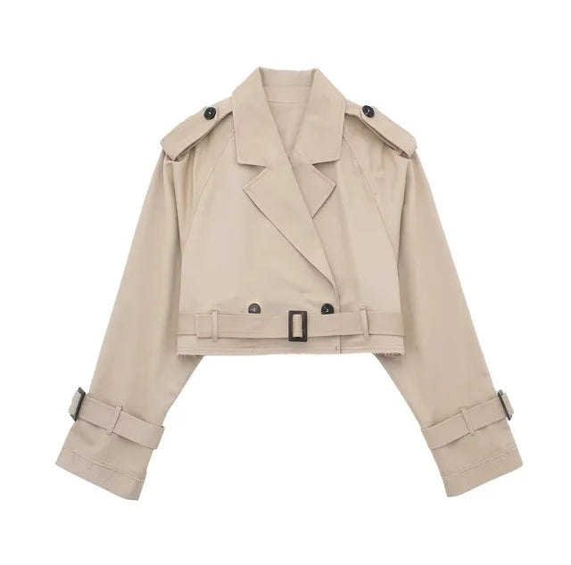 Stilla | Modetøj Lækkert Kort Trenchcoat
