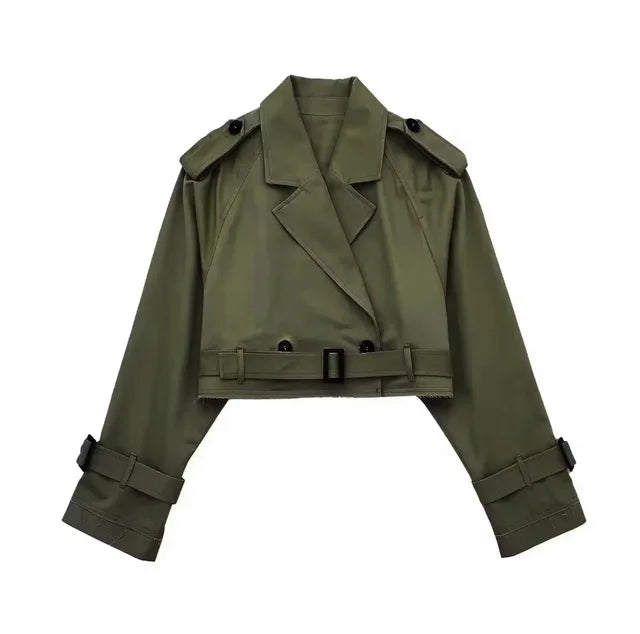 Stilla | Modetøj Lækkert Kort Trenchcoat