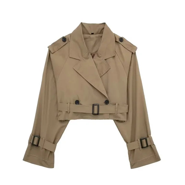 Stilla | Modetøj Lækkert Kort Trenchcoat