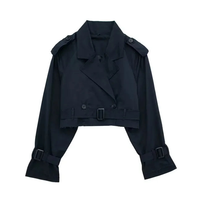 Stilla | Modetøj Lækkert Kort Trenchcoat