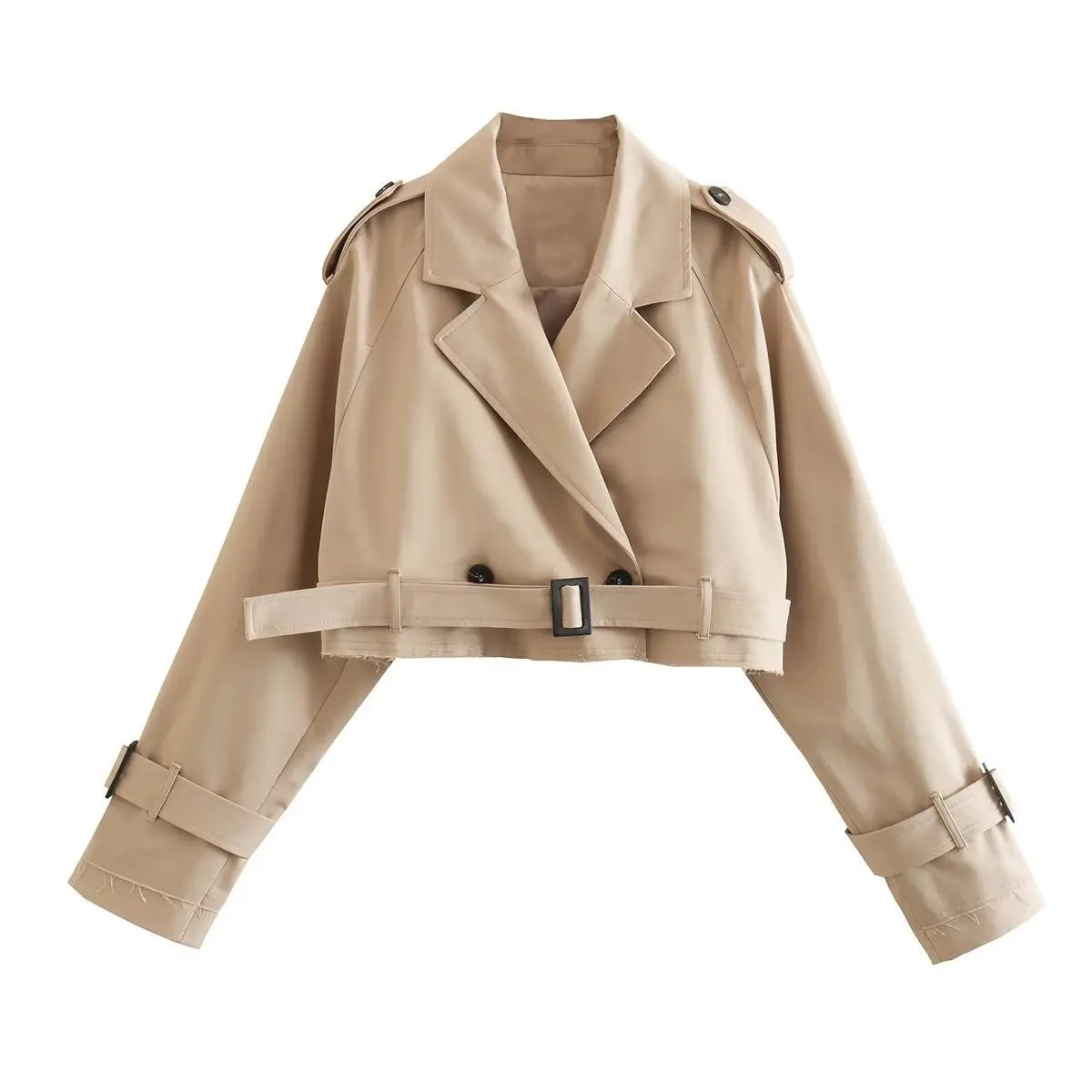 Stilla | Modetøj Lækkert Kort Trenchcoat
