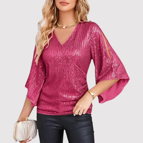 Stilla | Elegant og Komfortabel Glitter Top til Damer