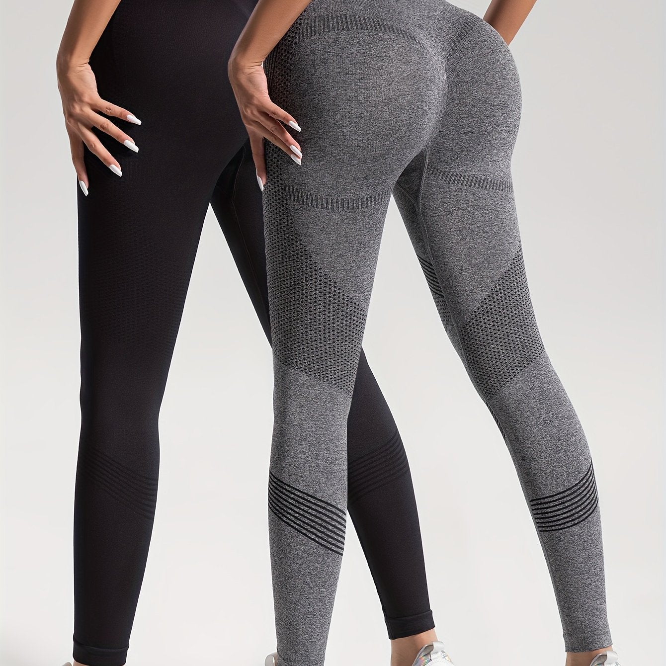 Stilla | Elegance Sæt Af 2 Prikkede Fitness Leggings Til Stilfulde Træninger