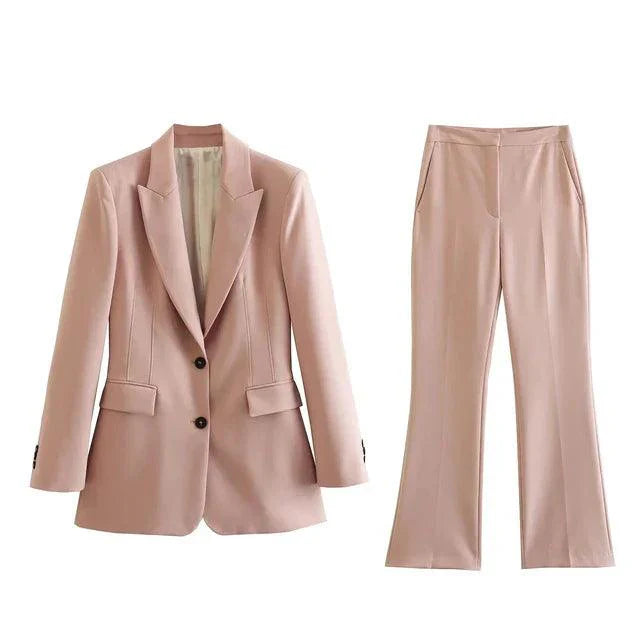 Stilla | Casual Vintage Blazer & Bukser Sæt