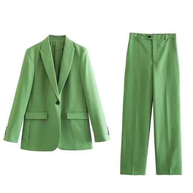 Stilla | Casual Vintage Blazer & Bukser Sæt