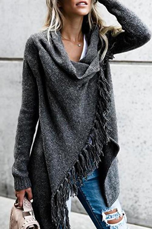 Stilla | Elegant Oversized Pullover Med Frynser
