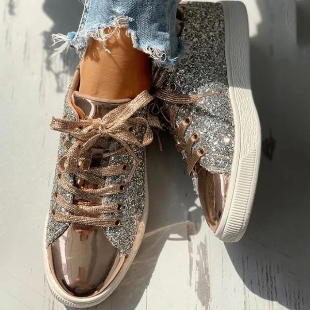 Stilla | Modevenlige Sneakers Med Glimmer