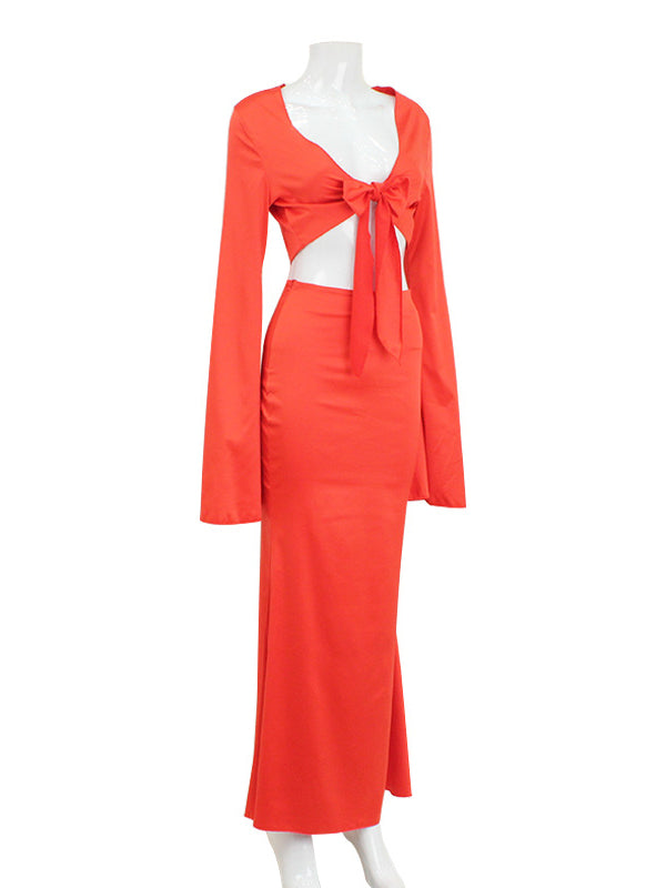 Stilla | Orange 2 Mode Strand Ferie Fisk Hale Maxi Maternity Kjoler