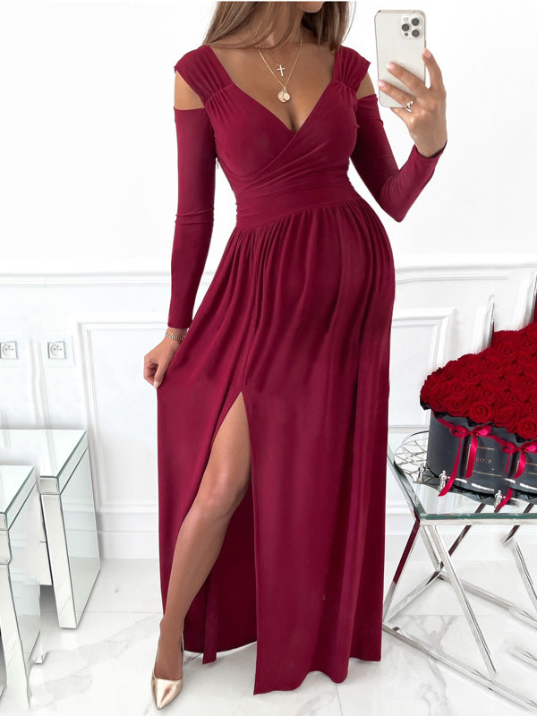 Stilla | Lang Kjole Gravid Elegante Tynd Cocktail Side Slids Gravidkjole