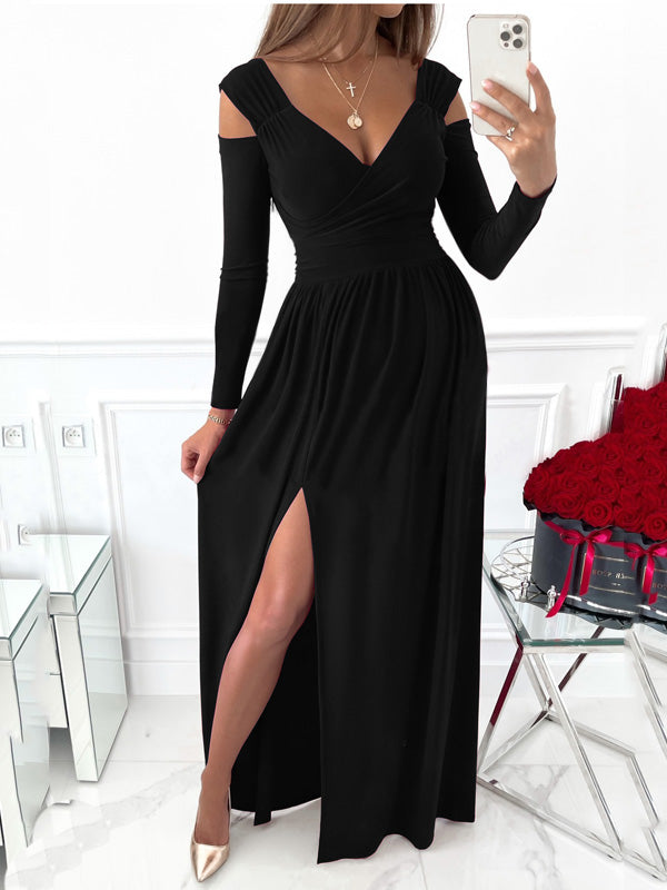Stilla | Lang Kjole Gravid Elegante Tynd Cocktail Side Slids Gravidkjole
