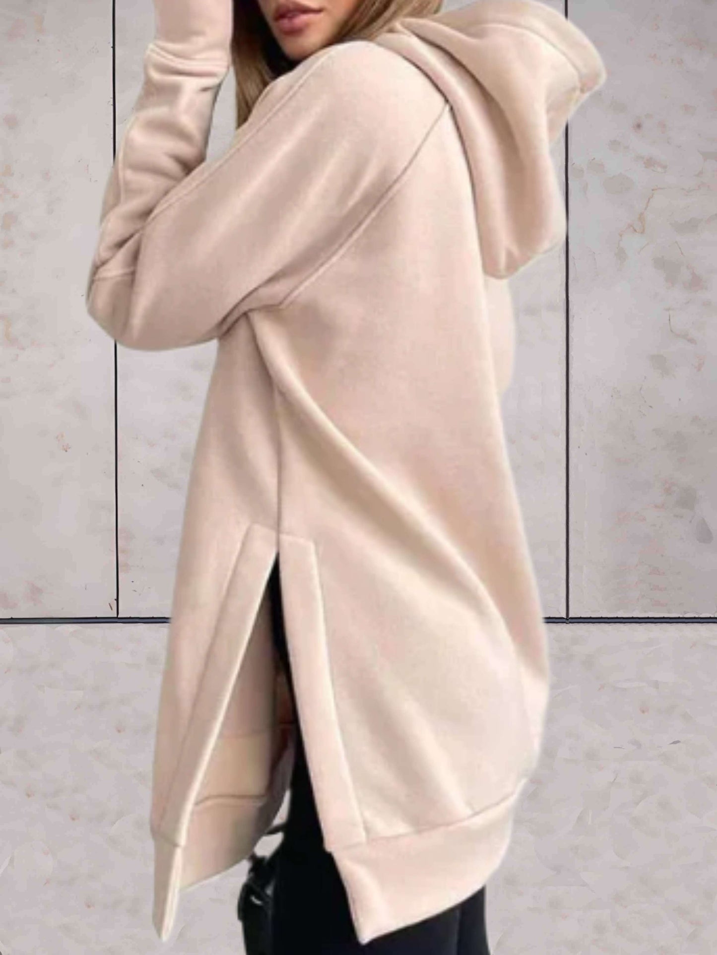 Stilla | Sweatshirt Oversize Let At Bære Med Hætte, Side Slids og Store Lommer