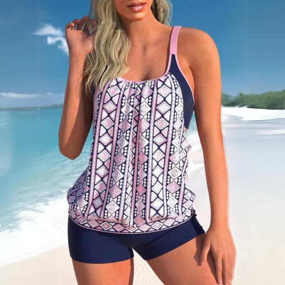 Stilla | Sommerlige Printed Badeshorts Look