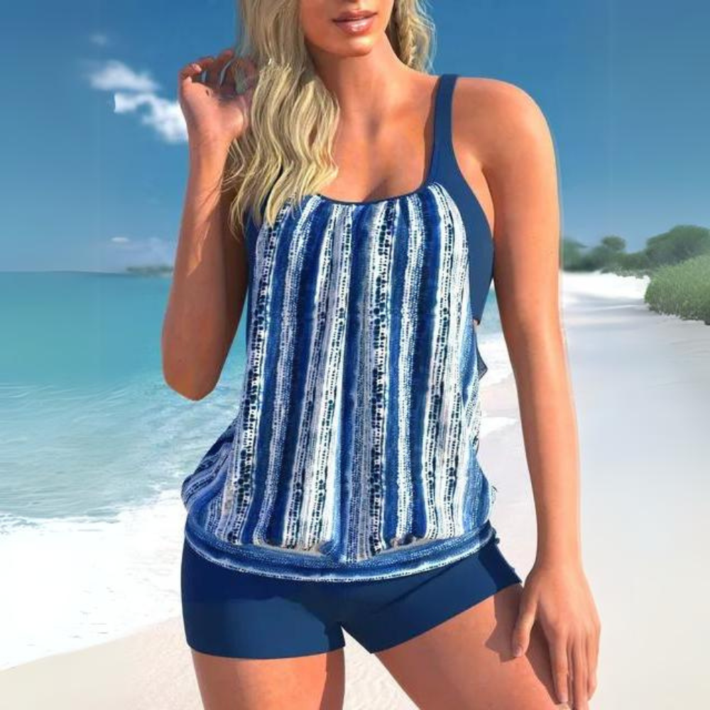 Stilla | Sommerlige Printed Badeshorts Look