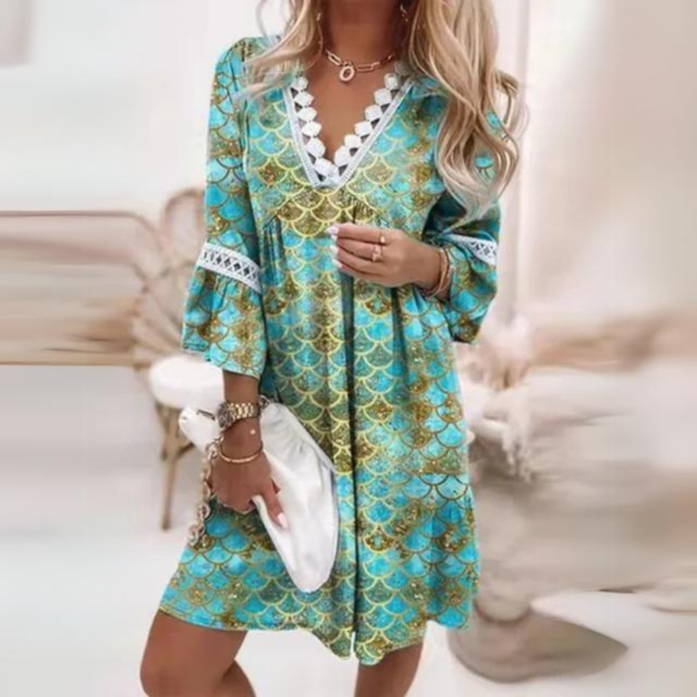 Stilla | Bohemian Kjole Med Blonder