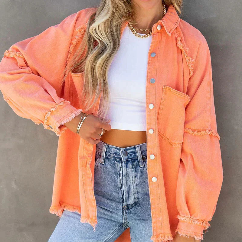 Stilla | Let jeansjakke med et brugt look