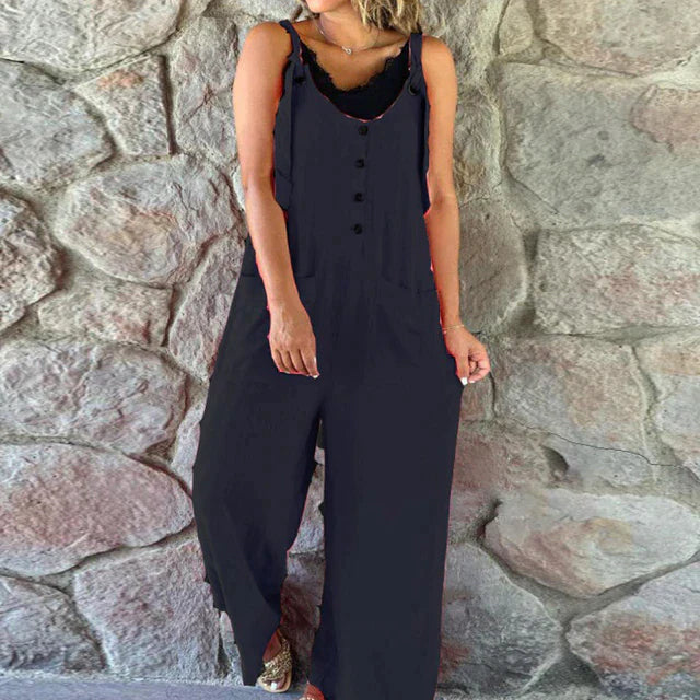 Stilla | Ærmeløs Taske Løse Jumpsuits