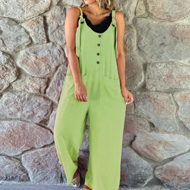 Stilla | Ærmeløs Taske Løse Jumpsuits
