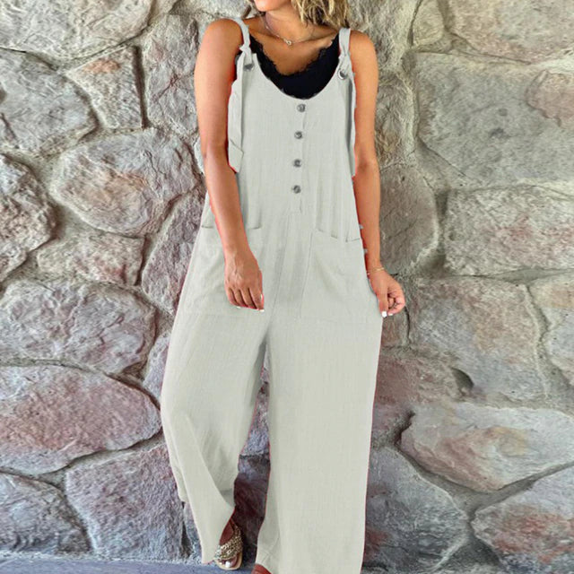 Stilla | Ærmeløs Taske Løse Jumpsuits