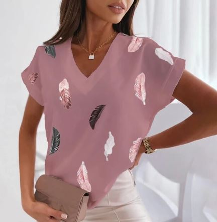 Stilla | Mode-T-Shirt med V-Udskæring