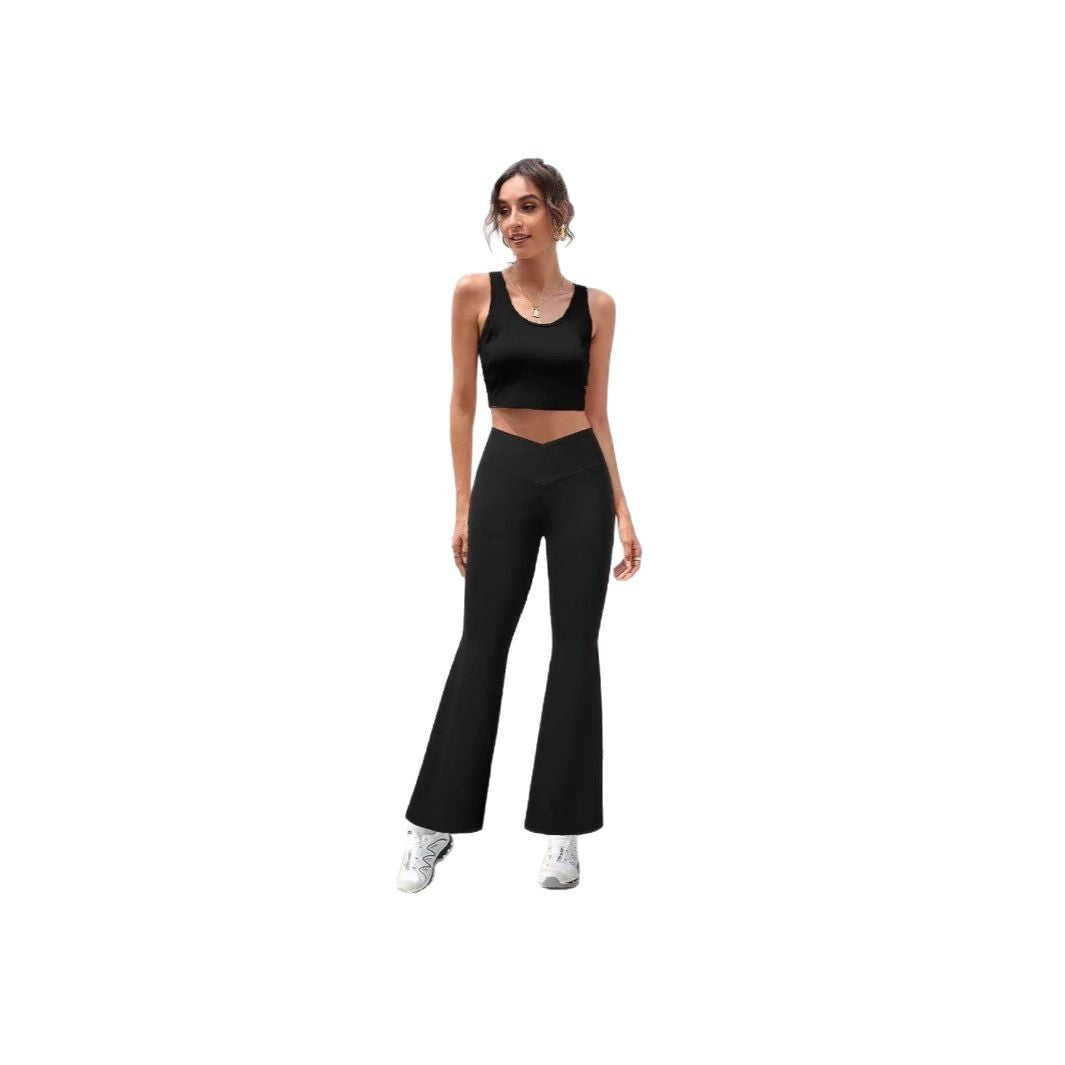 Dame Sporty Crop-Top med løstsiddende leggings Stilla