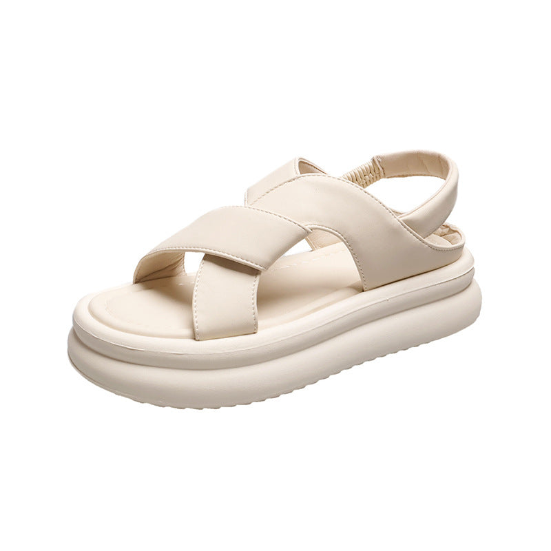 Dame afslappede remsandaler med moderne krydsremdesign og skridsikker sål Stilla